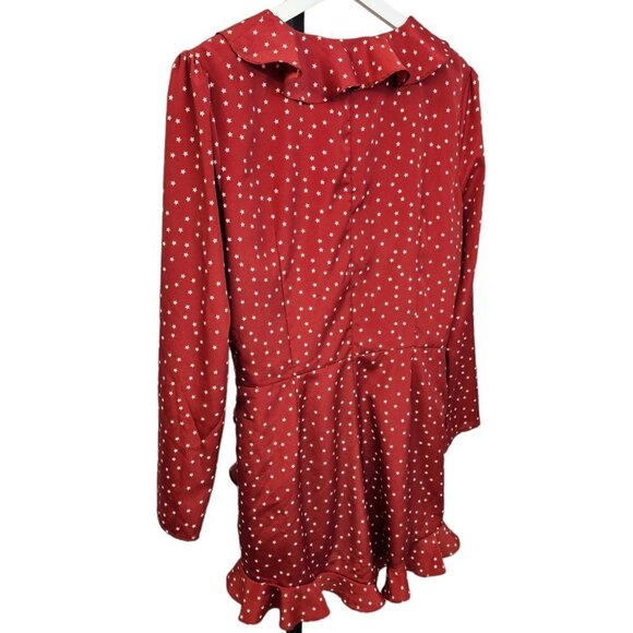 Revolve Lovers + Friends Womens Spike Romper Star Print Red Size Large - Picture 7 of 12